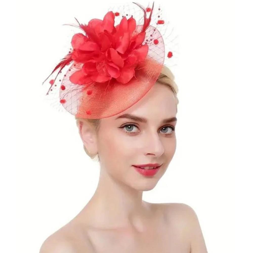 Торжественное платье коктейль свадебная сетчатая цветочная шапочка блестящая свадебная шляпа с перьями вечеринка фиолетовый