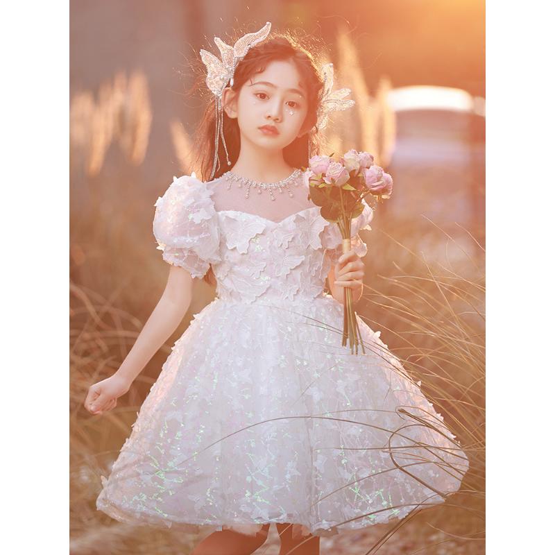 Детское торжественное платье, белая юбка принцессы
