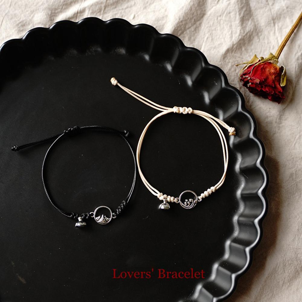 Влюбленные мужчины привлекают торжественное обещание любви Магнитные браслеты Пояса Плетение веревок Браслеты для пар