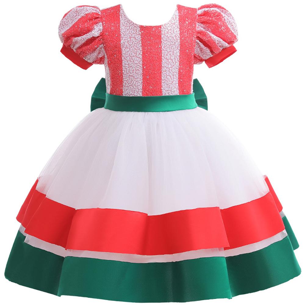 Детское рождественское платье принцессы для девочек, пышное бальное платье, торжественное рождественское праздничное платье